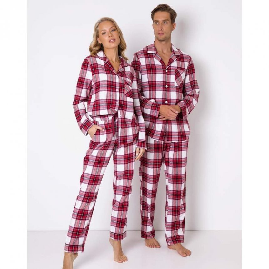 plaid bytton-down pajama